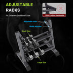 YOLEO Dumbbell Rack, Adjustable & Compact Weight Rack for Dumbbell, Kettlebell, Barbell, Heavy Duty Weight Storage Organizer, Space-Saving Dumbbell Storage Stand Holder for Home Gym - 1100LBS Capacity (Rack Only)