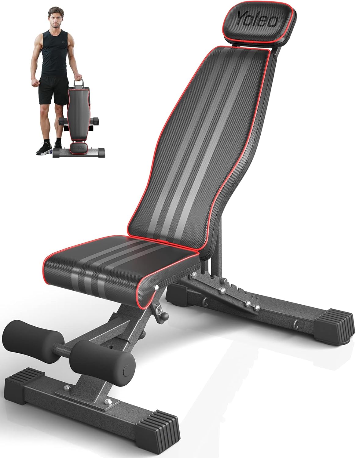 Yoleo Adjustable Weight Bench 660LB Foldable Workout Bench