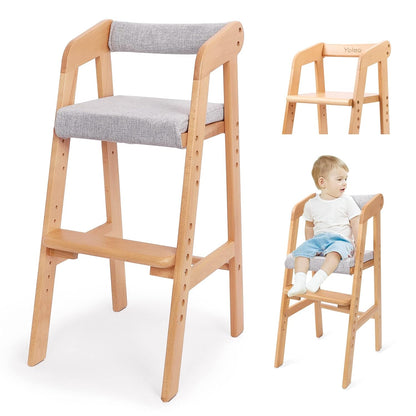 YOLEO Sturdy Durable High Chair Wooden with Steps Grows