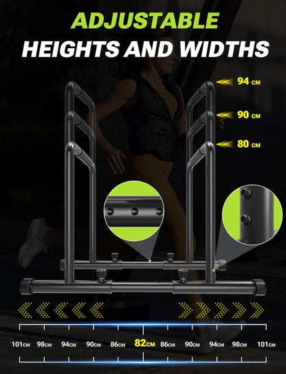 YOLEO Adjustable Dip Bar- 1100lbs Dip Station Portable Functional Fitness Bar