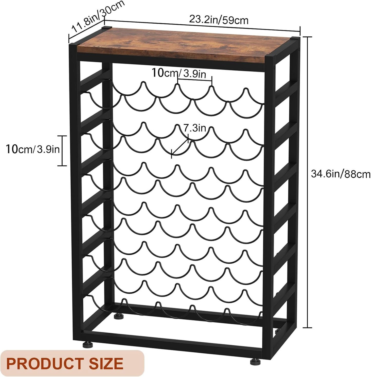 YOLEO Wine Rack Free Standing 6-Tier 30 Bottles Wine Holder Display Storage Shelves