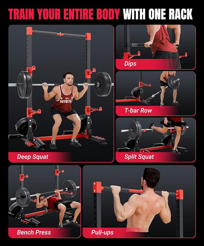 YOLEO Smith Machine & Squat Rack Combo, Multi-Function Power Cage