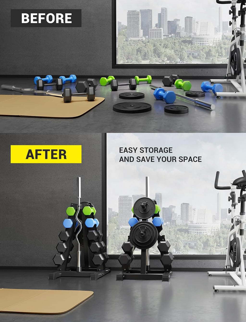 YOLEO Adjustable 3-Tier Dumbbell Rack Stand Only