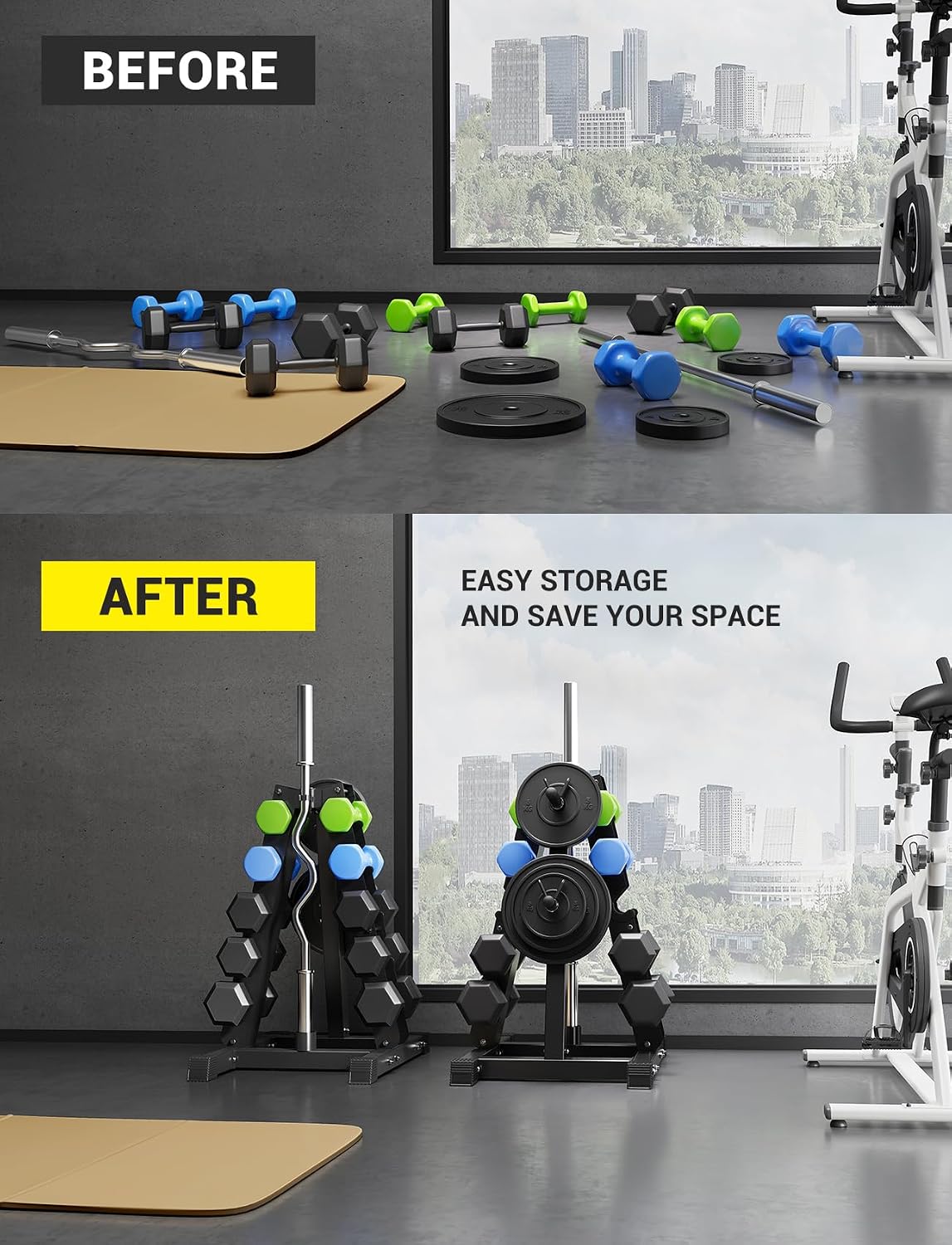 YOLEO Adjustable 3-Tier Dumbbell Rack Stand Only