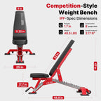 YOLEO Commercial Weight Bench, 2315LB ASTM Certified