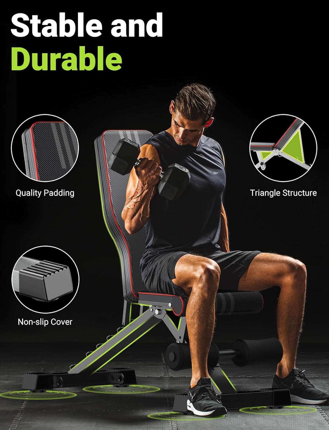 Yoleo Folding and Weight Bench for Full Body Workout