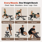 YOLEO Adjustable Weight Bench, ASTM-Certified 827LBS