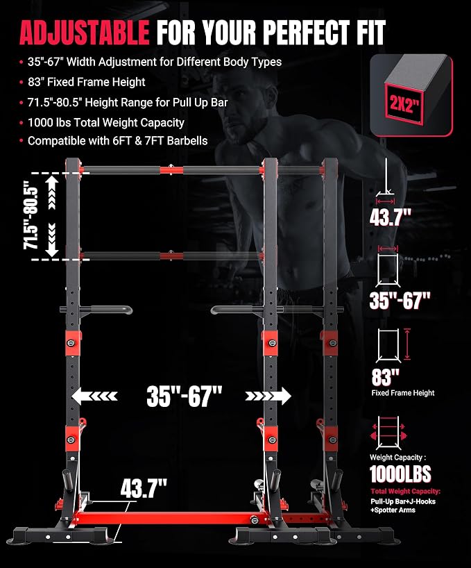 YOLEO Smith Machine & Squat Rack Combo, Multi-Function Power Cage