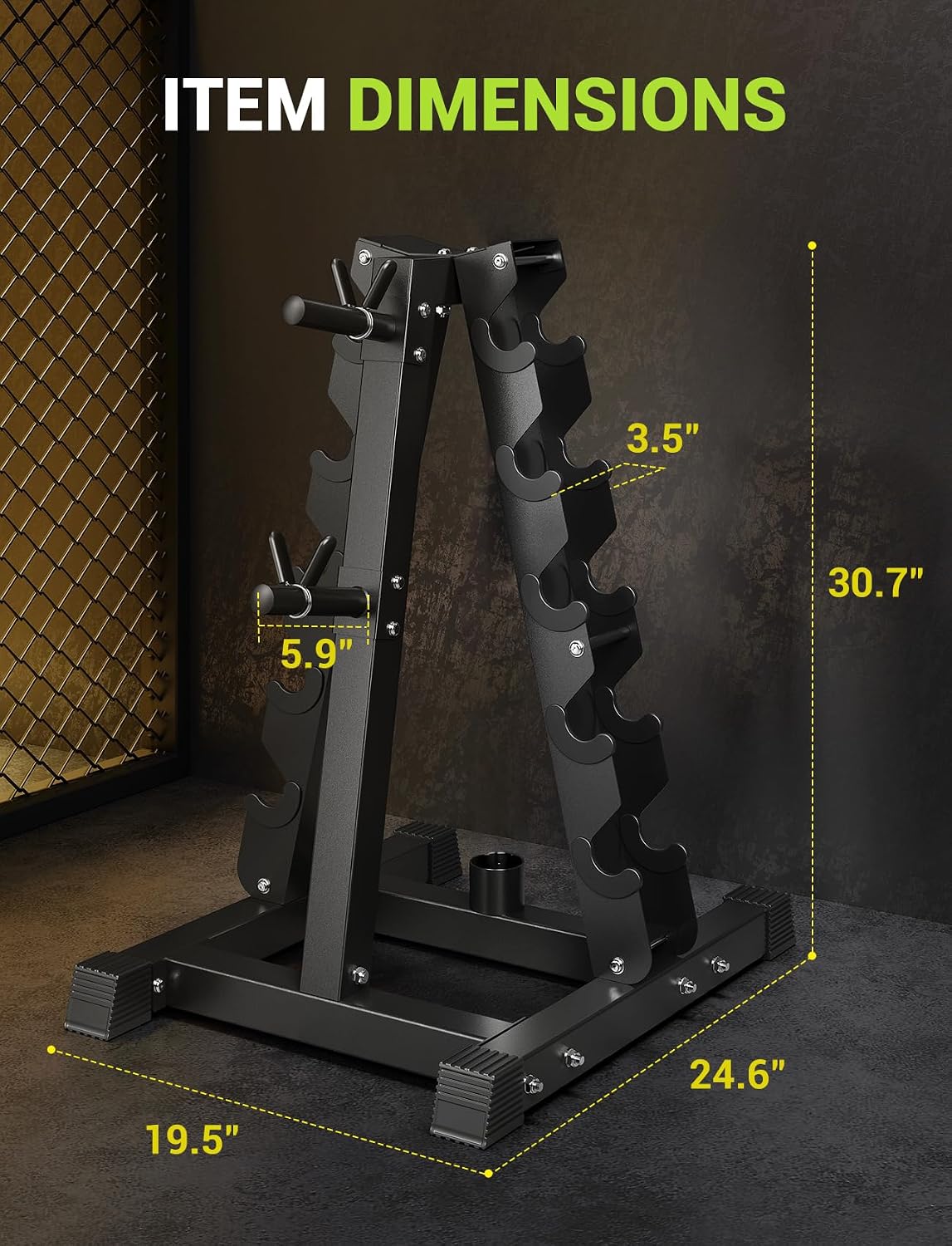 YOLEO Adjustable 3-Tier Dumbbell Rack Stand Only