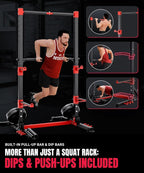 YOLEO Smith Machine & Squat Rack Combo, Multi-Function Power Cage💫
