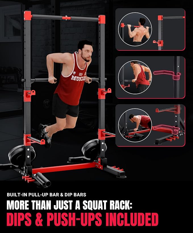 YOLEO Smith Machine & Squat Rack Combo, Multi-Function Power Cage