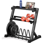 YOLEO Dumbbell Rack, Adjustable & Compact Weight Rack for Dumbbell, Kettlebell, Barbell, Heavy Duty Weight Storage Organizer, Space-Saving Dumbbell Storage Stand Holder for Home Gym - 1100LBS Capacity (Rack Only)