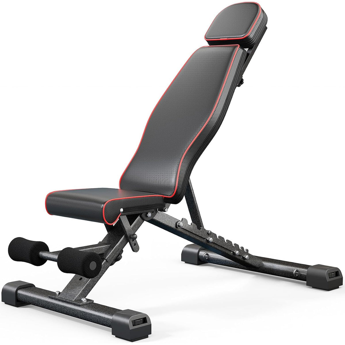 YOLEO Adjustable Weight Bench with Bench Press Stand, Foldable Workout Bench with Extended Head/Elbow Pad(for Users up to 7')