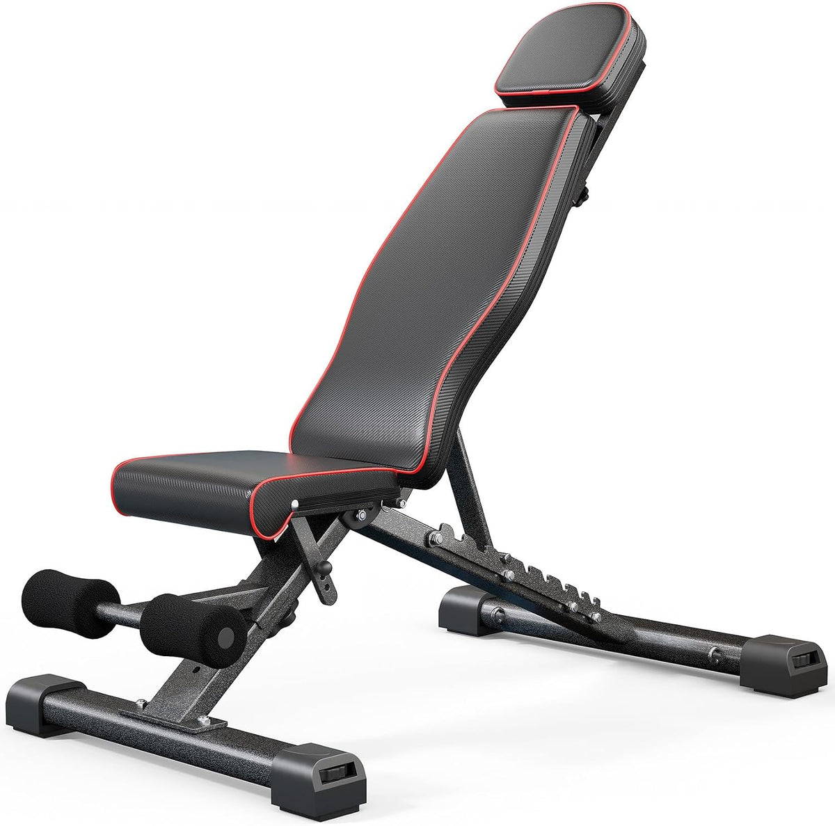 YOLEO Adjustable Weight Bench with Bench Press Stand, Foldable Workout Bench with Extended Head/Elbow Pad(for Users up to 7')