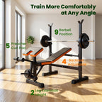 YOLEO Olympic Weight Bench Set, Heavy Duty Bench Press Rack for Home Gym