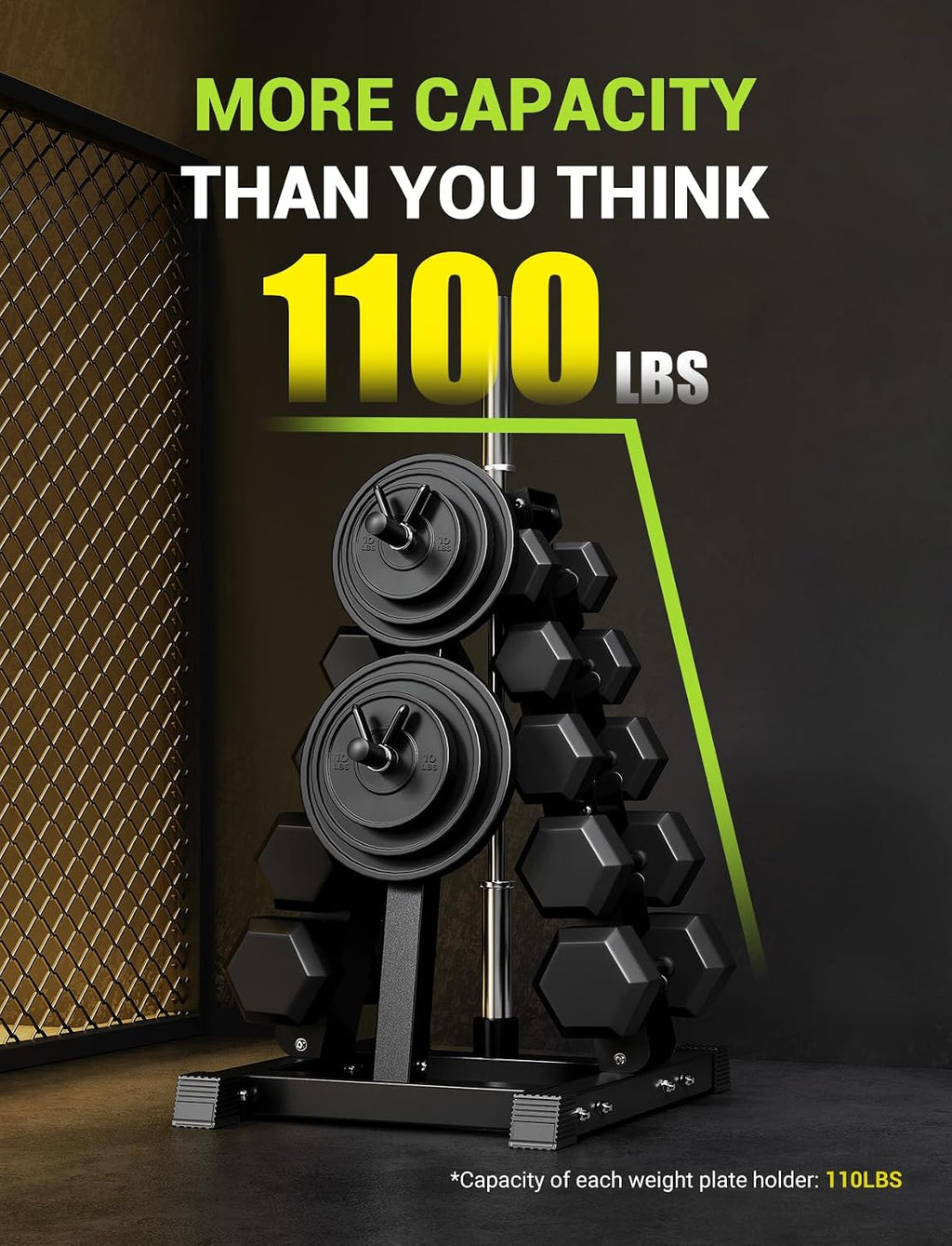 YOLEO Adjustable 3-Tier Dumbbell Rack Stand Only
