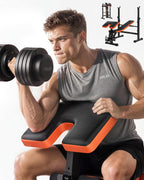 YOLEO 6 in 1 Adjustable & Foldable Weight Bench Set for Bench Press