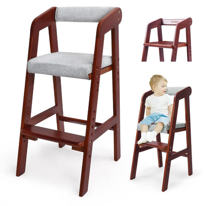 YOLEO Sturdy Durable High Chair Wooden with Steps Grows