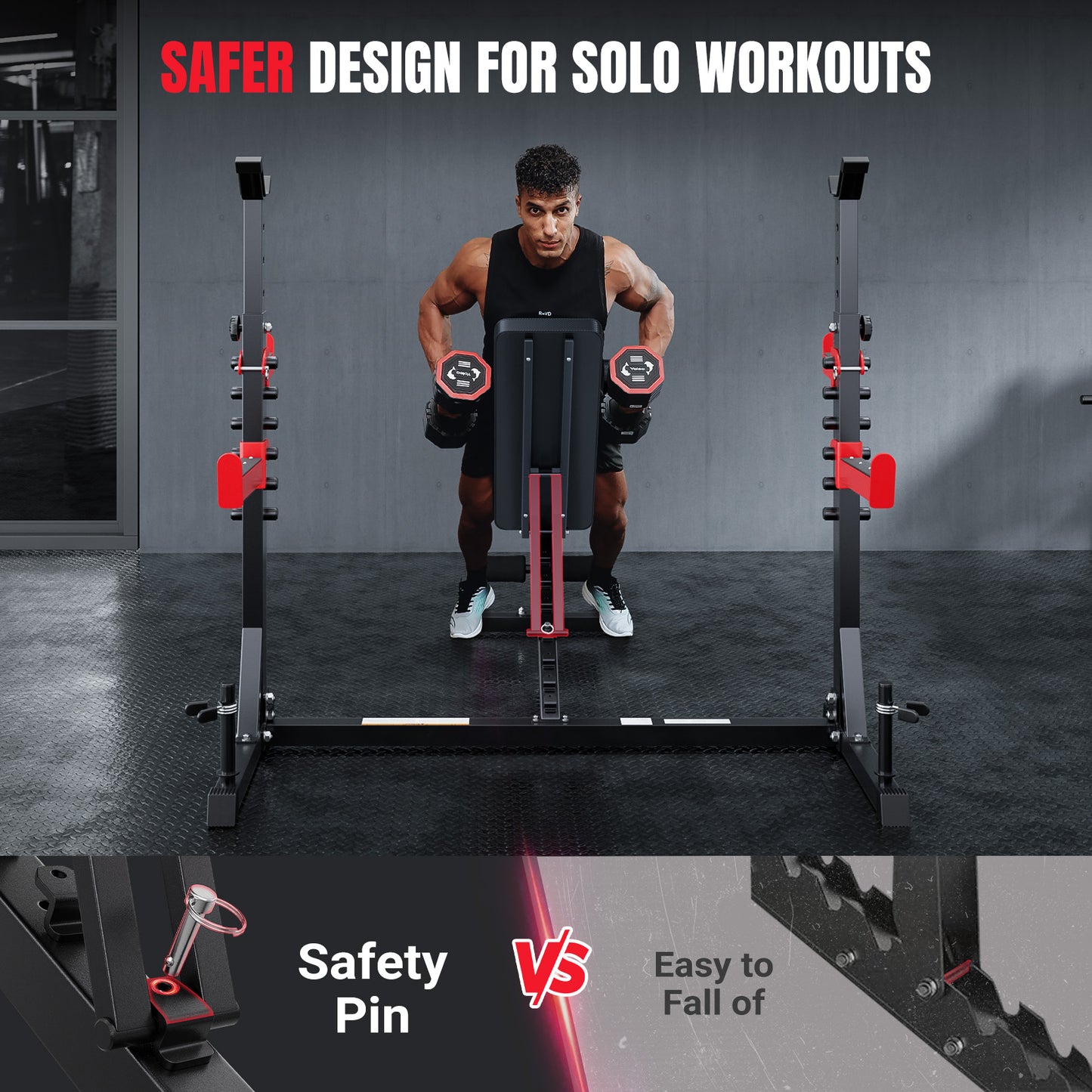 YOLEO Olympic Weight Bench Set, Heavy Duty Bench Press Rack for Home Gym