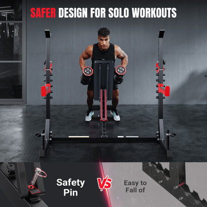 YOLEO Olympic Weight Bench Set, Heavy Duty Bench Press Rack for Home Gym