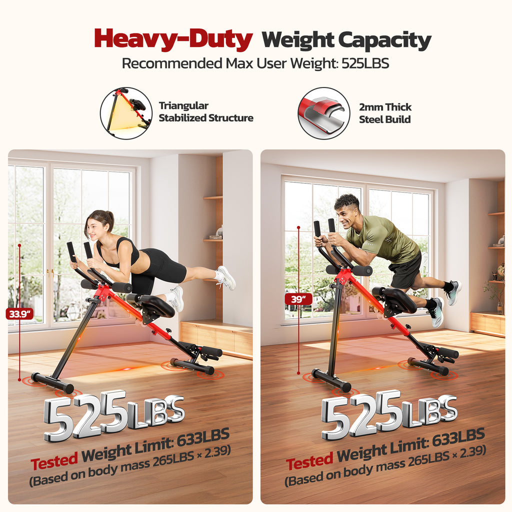 Yoleo 2 in 1 Ab & Rowing Machines for Home, Foldable Ab Workout Equipment, Ab Trainer Machine for Stomach Workout, Ab Crunch Machine with Foam Support,7-Length Adjustable Ab Machine for Home Exercise