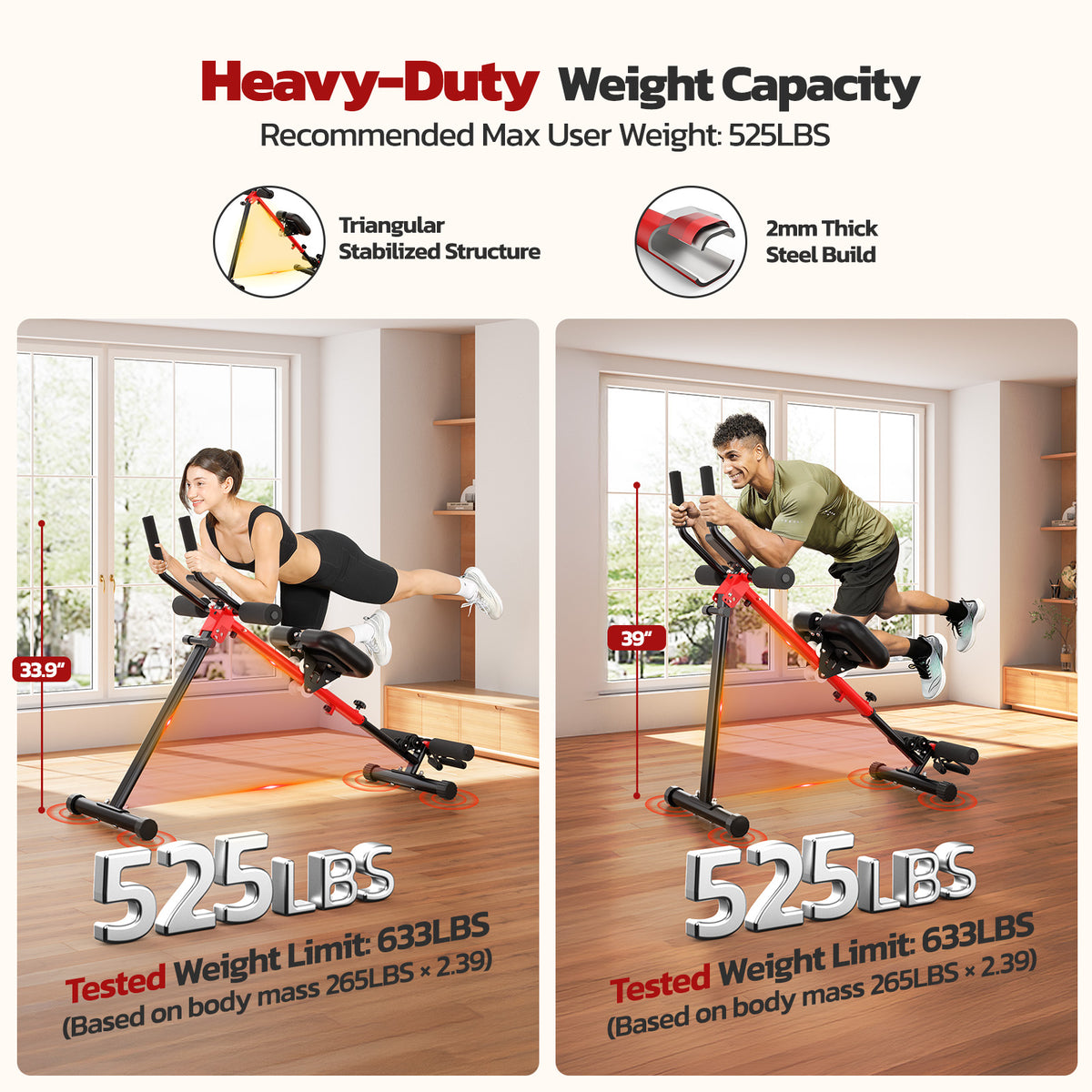 Yoleo 2 in 1 Ab & Rowing Machines for Home, Foldable Ab Workout Equipment, Ab Trainer Machine for Stomach Workout, Ab Crunch Machine with Foam Support,7-Length Adjustable Ab Machine for Home Exercise