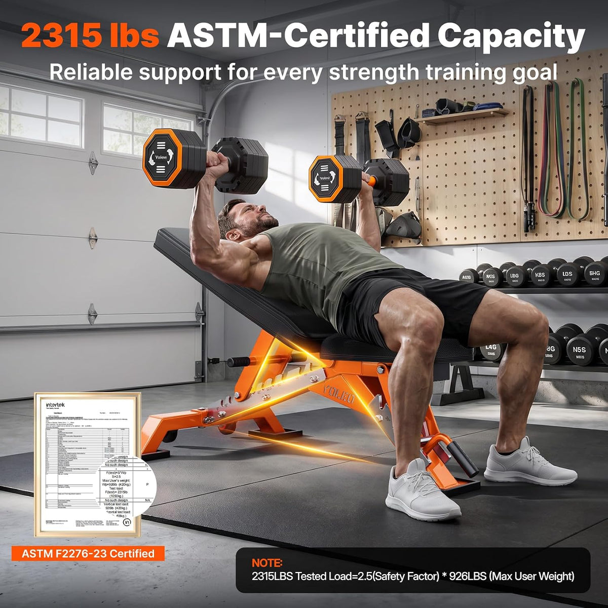 YOLEO Commercial Weight Bench, 2315LB ASTM Certified