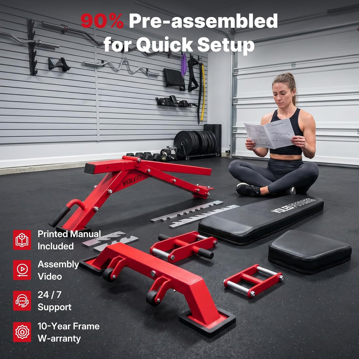 YOLEO Commercial Weight Bench, 2315LB ASTM Certified