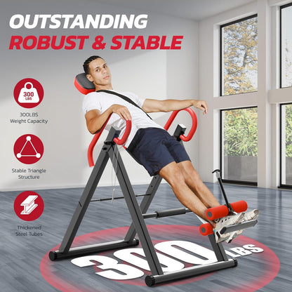 YOLEO Gravity Heavy Duty Inversion Table with Headrest & Adjustable Protective Belt Back Stretcher Machine for Pain Relief Therapy