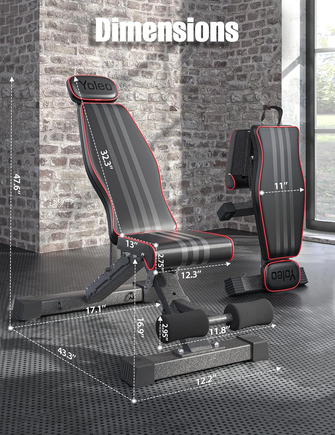 Yoleo Adjustable Weight Bench 660LB Foldable Workout Bench