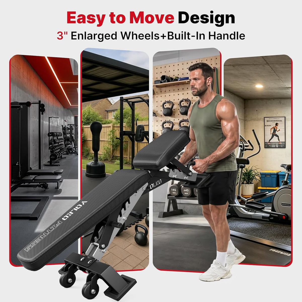 YOLEO Commercial Weight Bench, 2315LB ASTM Certified