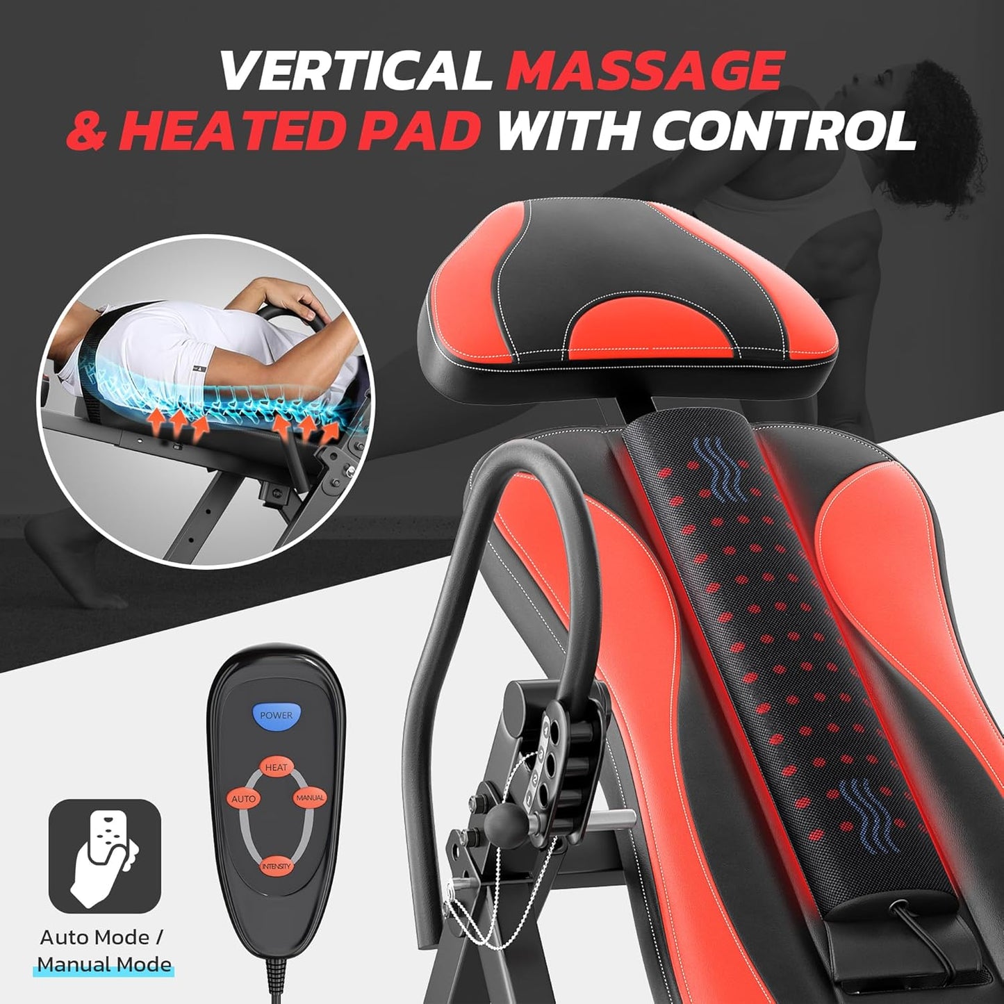 YOLEO Inversion Table Training Equipment Massage & Heat Inversion Table