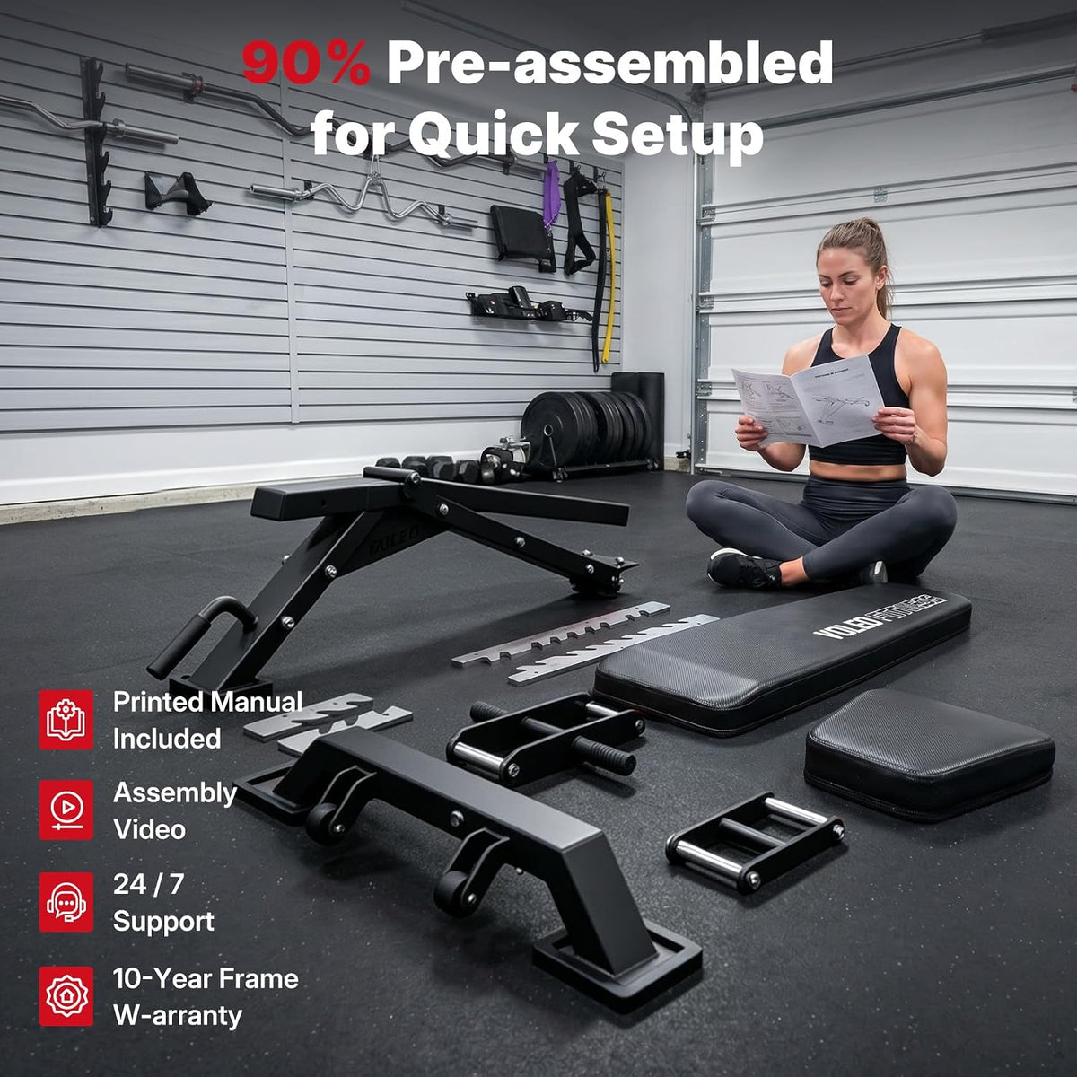 YOLEO Commercial Weight Bench, 2315LB ASTM Certified