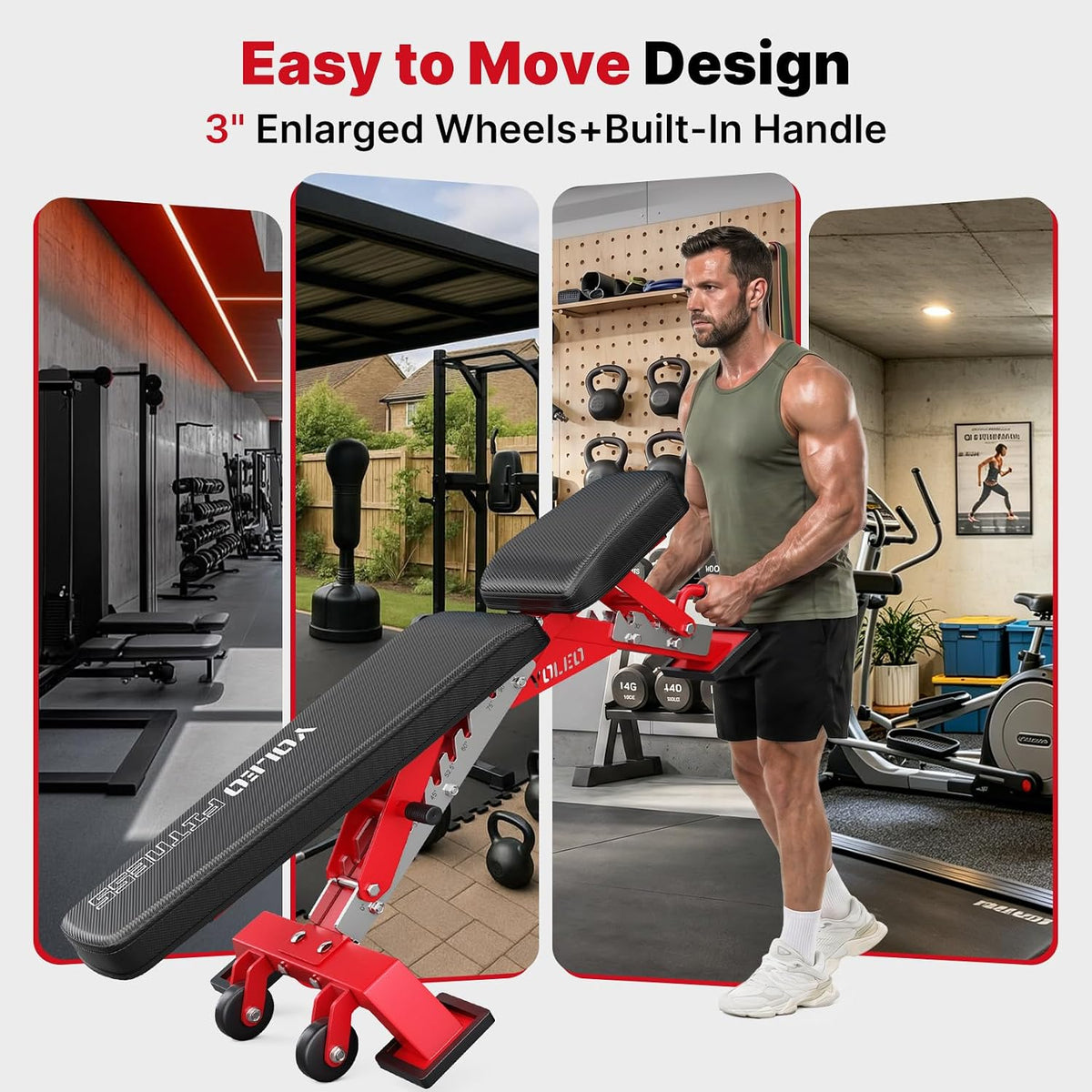 YOLEO Commercial Weight Bench, 2315LB ASTM Certified