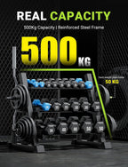 YOLEO Dumbbell Rack Stand Only, 1100LBS Heavy Duty Weight Rack for Home Gym, Adjustable 3-Tier Weight Storage Rack for Dumbbells, Barbells, Kettlebells & Weight Plates, Compact Workout Equipment Organizer