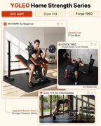 YOLEO Olympic Weight Bench Set, Heavy Duty Bench Press Rack for Home Gym