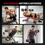 Yoleo Adjustable Dumbbell Set, Weights Dumbbells Set at Home Workout Equipment, 4 in 1 Each Premium Tai Chi-Style Rotary Mounting Adjustable 10/15/20/25 lb dumbbells, with TPU Soft Rubber Handle Suitable Men/Women Updated 2.0