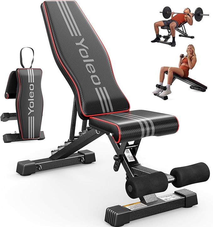 YOLEO Adjustable Weight Bench, ASTM-Certified 827LBS💫