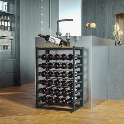 YOLEO Wine Rack Free Standing 6-Tier 30 Bottles Wine Holder Display Storage Shelves
