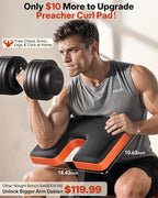 YOLEO 6 in 1 Adjustable & Foldable Weight Bench Set for Bench Press