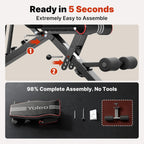 YOLEO Adjustable Weight Bench, ASTM-Certified 827LBS