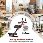 Yoleo 2 in 1 Ab & Rowing Machines for Home, Foldable Ab Workout Equipment, Ab Trainer Machine for Stomach Workout, Ab Crunch Machine with Foam Support,7-Length Adjustable Ab Machine for Home Exercise