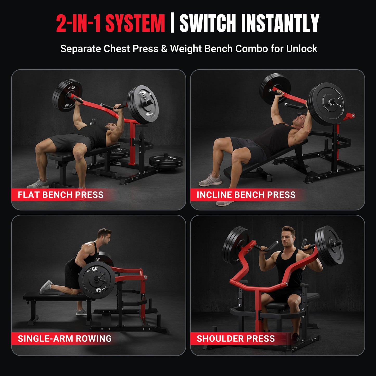 YOLEO Chest Press Machine 1100LBS Bench Press Machin