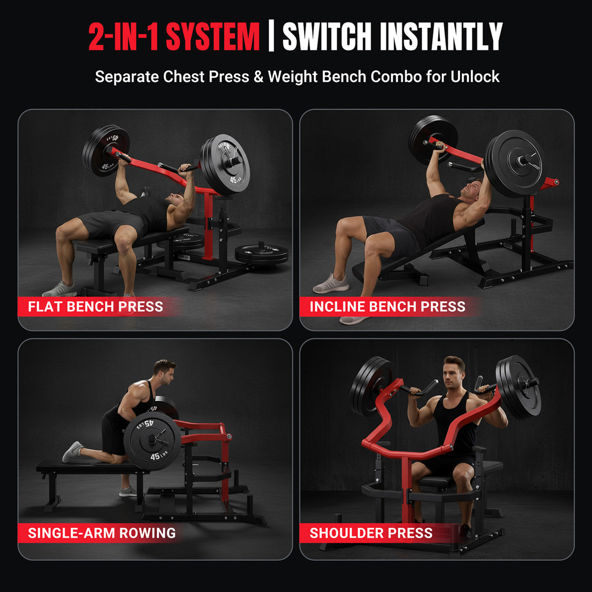 YOLEO Chest Press Machine 1100LBS Bench Press Machin