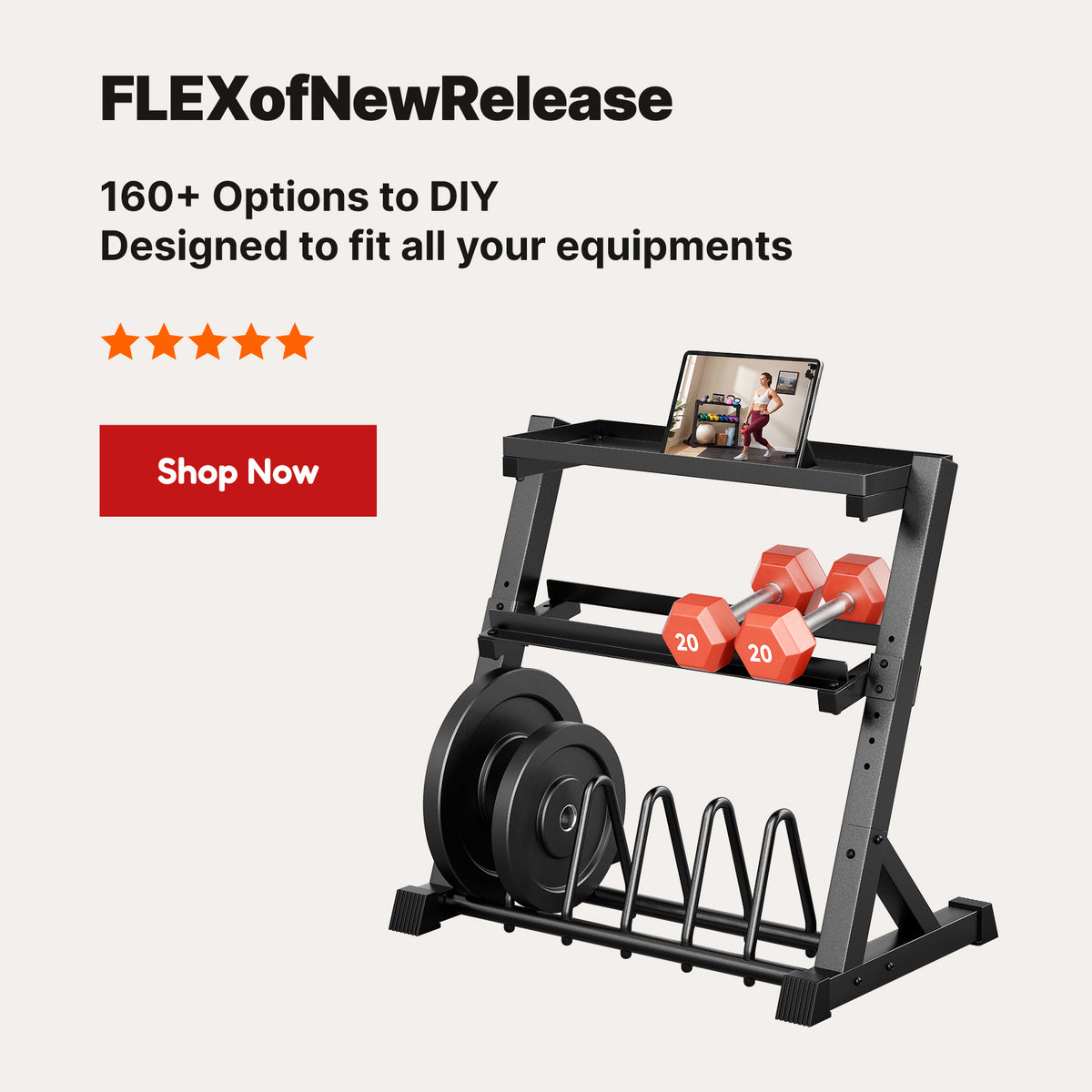 YOLEO Dumbbell Rack, Adjustable & Compact Weight Rack for Dumbbell, Kettlebell, Barbell, Heavy Duty Weight Storage Organizer, Space-Saving Dumbbell Storage Stand Holder for Home Gym - 1100LBS Capacity (Rack Only)
