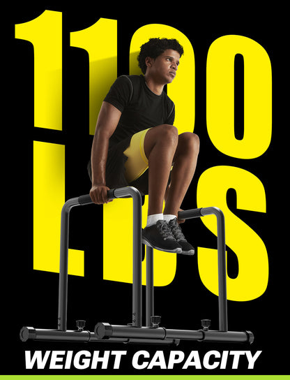 YOLEO Adjustable Dip Bar- 1100LBS Dip Station Portable Functional Fitness