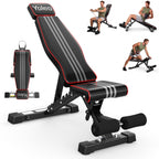 YOLEO Adjustable Weight Bench, ASTM-Certified 827LBS
