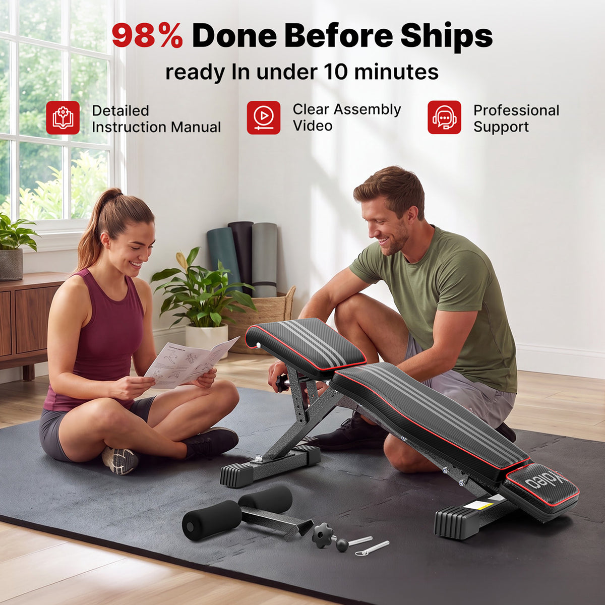 YOLEO Adjustable Weight Bench, ASTM-Certified 827LBS💫