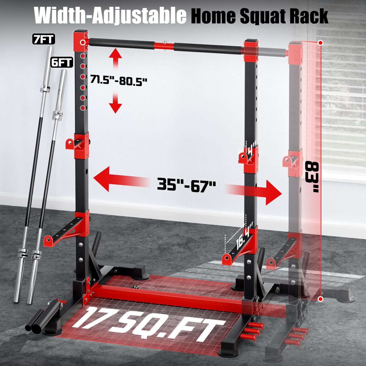 YOLEO Smith Machine & Squat Rack Combo, Multi-Function Power Cage💫