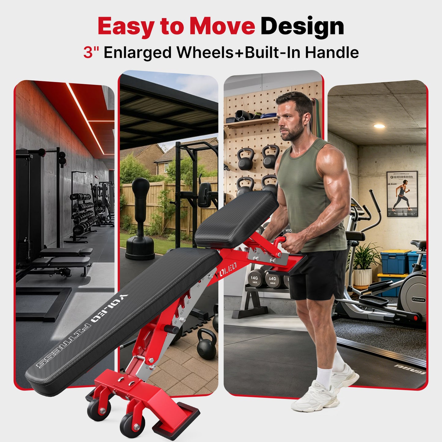 YOLEO Commercial Weight Bench, 2315LB ASTM Certified